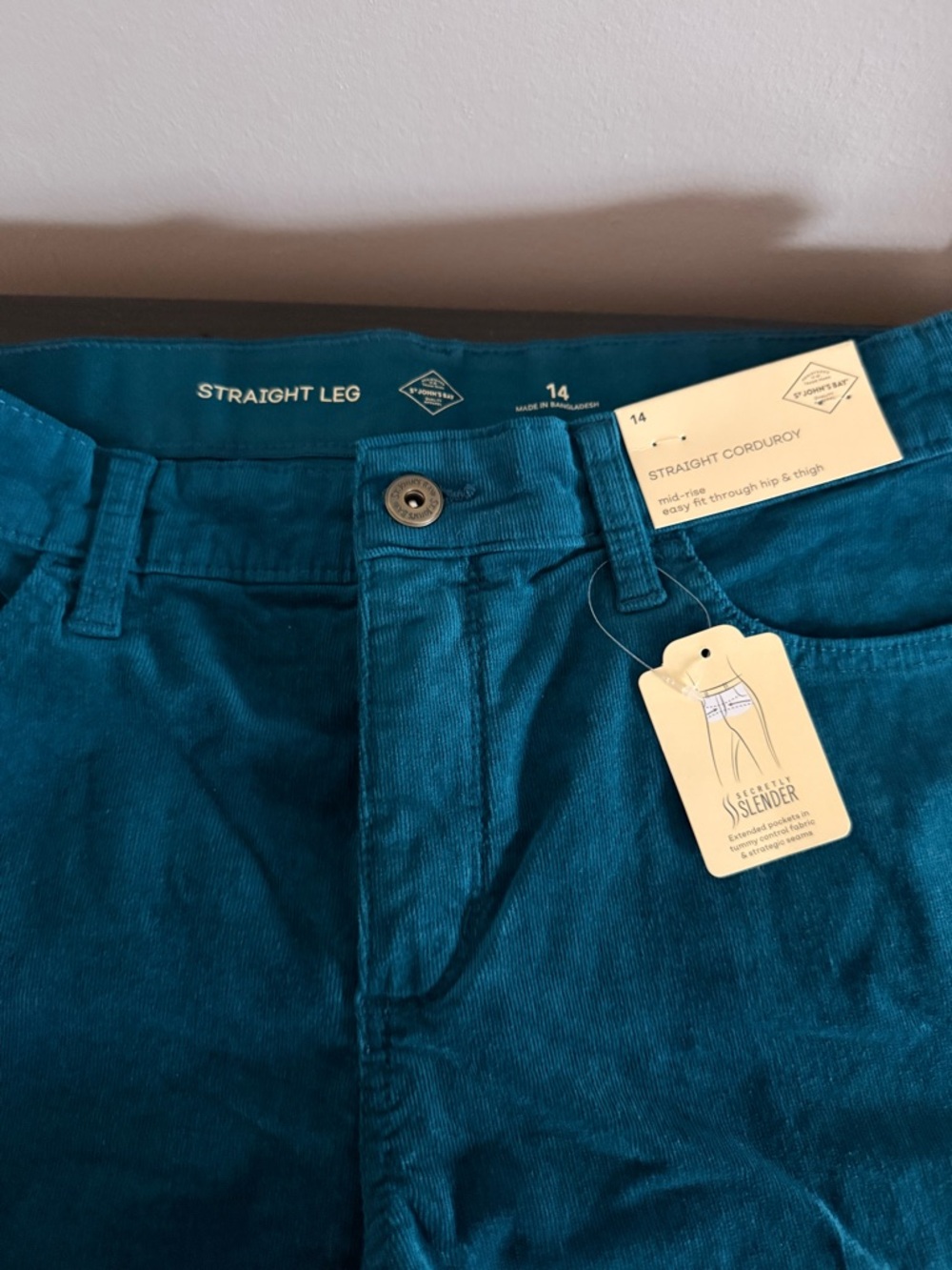 St. John's Bay Teal Straight-Leg Corduroy Pants